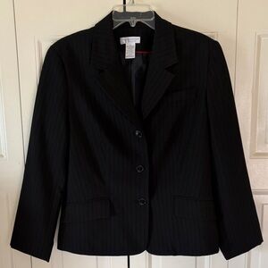 Worthington Pinstripe BLK Preppy Upscale Tailored Stretch SZ 14 Business Office